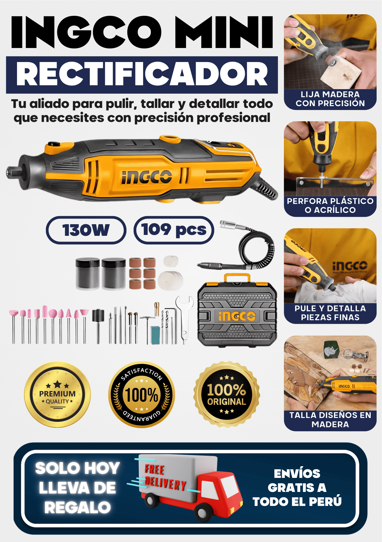 INGCO MINI RECTIFICADOR 130W