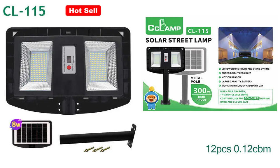 LAMPARA SOLAR 300W CON SENSOR DE LUZ