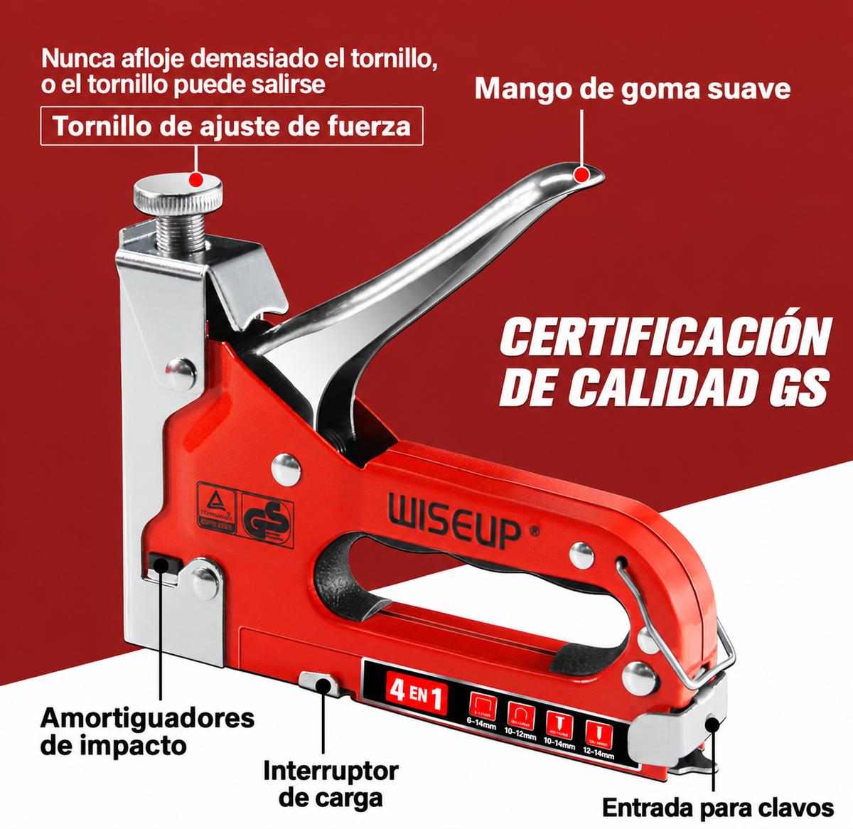 Grapadora 4 en 1 - Pro + 800 grapas