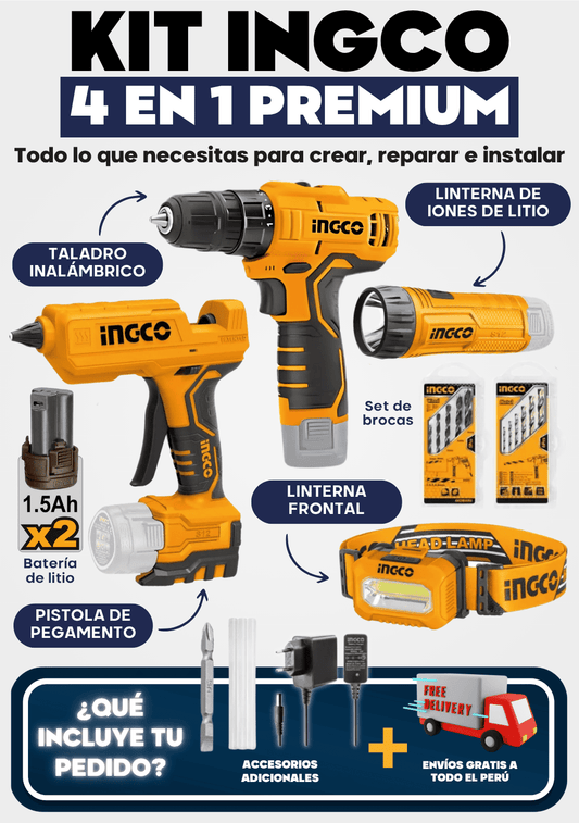 Kit INGCO 4 en 1 - Premium